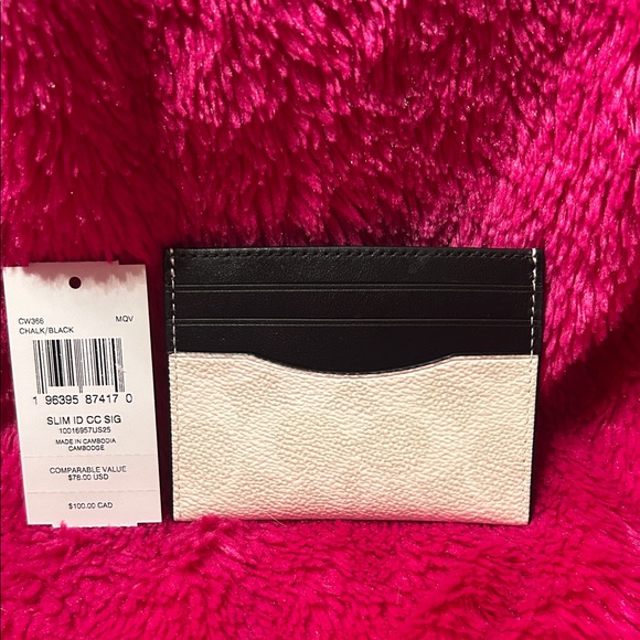 Coach Black and Cream Card Holder - Picture 2 of 3